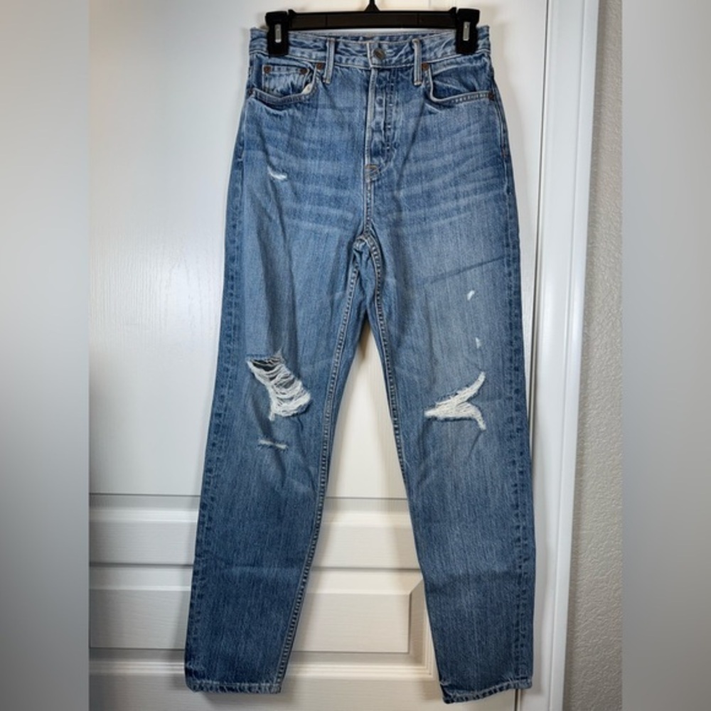 Grlfrnd Denim High Rise Jeans Devon Button Fly 100% Organic Size 24 EUC #5970